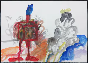 Anton Martineau - Aquarel en potloodtekening, Zonder titel kopen? Bied vanaf 1!