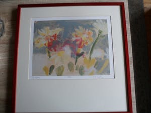 Viviane Klagsbrun - Zeefdruk. Stilleven met bloemen . kopen? Bied vanaf 20!