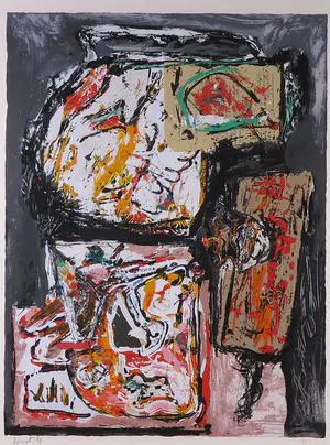 Jacques Doucet - Zeefdruk, Abstracte compositie - Ingelijst (Groot) kopen? Bied vanaf 150!