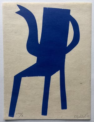 Klaas Gubbels - houtdruk ‘La Chaise’ - 2000 - oplage X kopen? Bied vanaf 225!