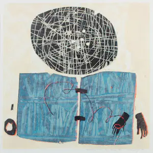 Willy van der Duyn - Linosnede, Donkere Wolk - Ingelijst kopen? Bied vanaf 35!