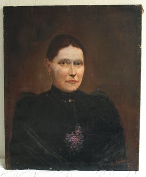 Niet of onleesbaar gesigneerd - Olieverf op doek, “Portret vrouw” – gesigneerd – oud – 65 x 54 cm. kopen? Bied vanaf 1!