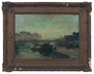 AcheterWillem Adrianus Grondhout - Olieverf op paneel, Pont de Tournelles Paris - Ingelijst? Enchérissez de 100!