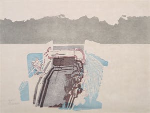 Jaap Ploos van Amstel - Linosnede op Japans papier, Veerpont kopen? Bied vanaf 10!