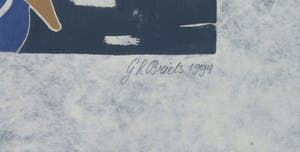 Geertje Briels - Houtdruk op geschept papier, Salto kopen? Bied vanaf 1!