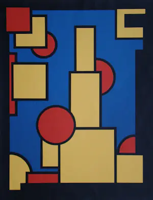 Dirk Koning - Constructieve Compositie - 1970 - Originele zeefdruk gesigneerd en genummerd kopen? Bied vanaf 100!