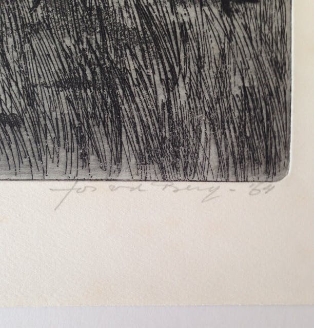 Jos van den Berg - zeer mooie ets van een Vogelverschrikker. kopen? Bied vanaf 35!