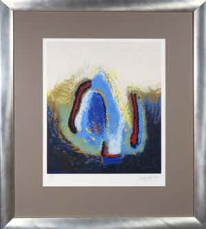 Jan Radersma - Zeefdruk, Zonder titel - Ingelijst verkocht voor € 1!