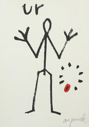 A.R. Penck - Zeldzame, handgesigneerde litho, Prinzip kopen? Bied vanaf 1!