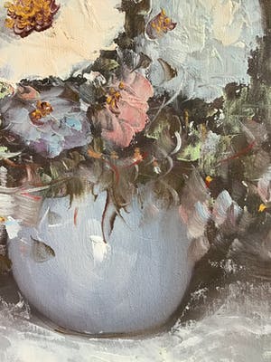 Eddy Samson - Pot met bloemen. kopen? Bied vanaf 1!