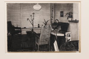 Marcel van Eeden - Vrouw in een interieur - originele potloodtekening kopen? Bied vanaf 675!