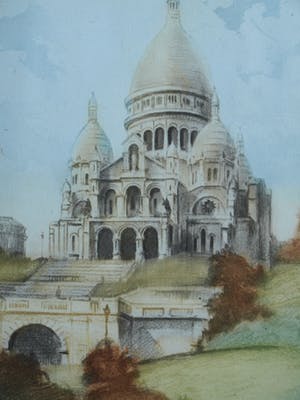 Niet of onleesbaar gesigneerd - Ets , “Sacre Coeur, Parijs” – gesigneerd kopen? Bied vanaf 10!