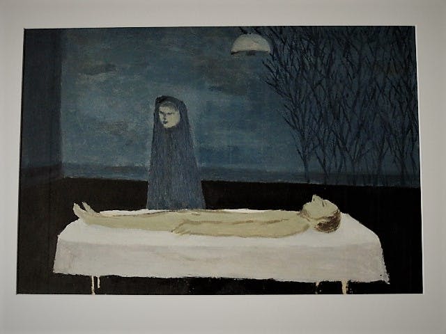 Metten Koornstra - jaren 70 - olieverf op papier schilderij van de "Decorateur van het Boekenbal" verkocht voor € 1!