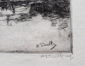 Henry Wilfrid Deville - East River Docks New York, ets kopen? Bied vanaf 250!