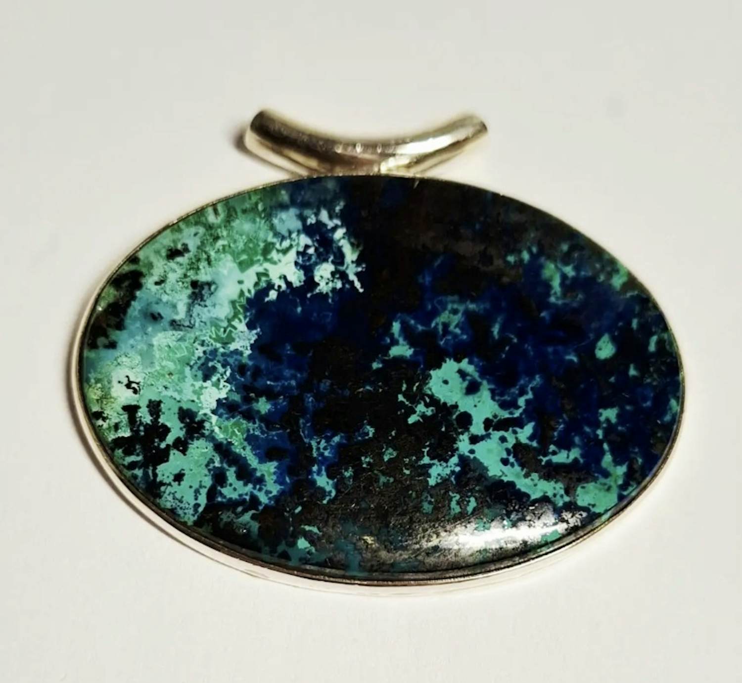 nieuw grote zilveren hanger met Azuriet kopen? Bied vanaf 70!