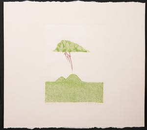 Ina Vlootman - Lot van twee etsen, Donderwolk en landschap met rode zon kopen? Bied vanaf 1!