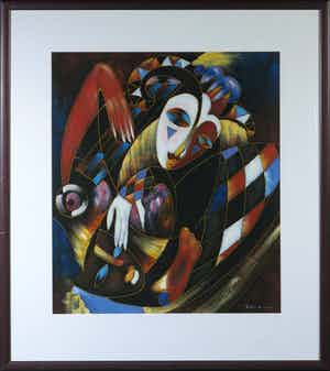 Niet of onleesbaar gesigneerd - Acryl op doek, Zonder titel - Ingelijst verkocht voor € 1!