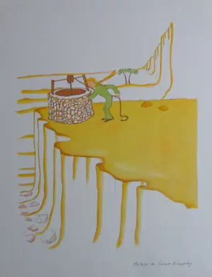 Antoine de Saint-Exupery - LOT 5 STUKS / LE PETIT PRINCE / KLEURLITHO / 40x31cm / DROOGSTEMPEL kopen? Bied vanaf 85!