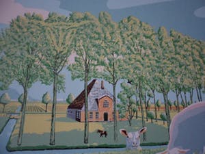 Marcus van Hoorn - Zeefdruk, Titel, "Hollandse pyramide". kopen? Bied vanaf 35!