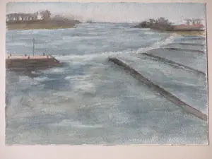 Cornelia C. J. van Trigt-Hoevenaar - Duinen Domburg & Hollandse rivier - Gemengde technieken kopen? Bied vanaf 60!