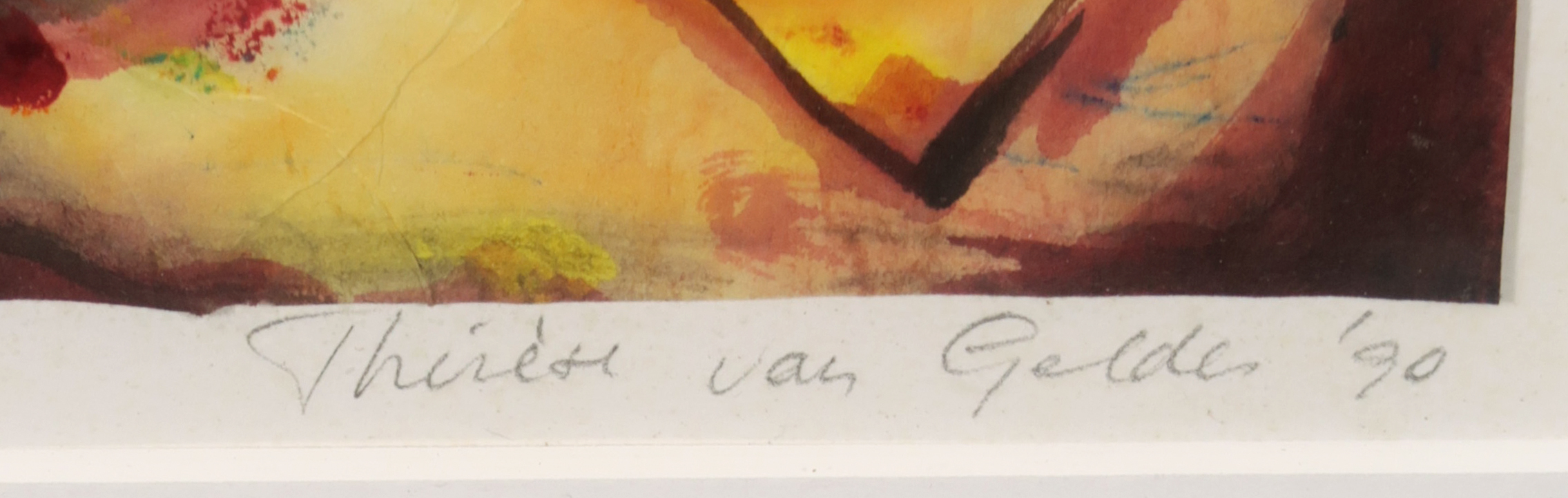 Therese van Gelder - Gouache op dungeschept papier, Zonder titel - Ingelijst kopen? Bied vanaf 1!