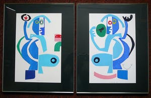 Lex Heijligers - Man met vogels -monotype tweeluik 1995- kopen? Bied vanaf 65!