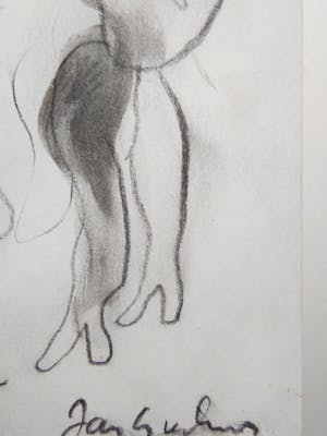 Jan Sierhuis - Tekening in leeg schetsboek voor Kees Verwey. kopen? Bied vanaf 90!