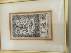Niet of onleesbaar gesigneerd - bijzondere ets/potlood schilderij !!, kopen? Bied vanaf 10!
