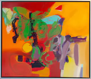 Pieter Vermeulen - Acryl op doek, 't Ligt op tafel - Ingelijst (Groot!) kopen? Bied vanaf 300!