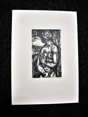 Lou Strik - won niet voor niets de Prix de Rome - Hout/Linosnede "naakte vrouw" gesigneerd kopen? Bied vanaf 28!