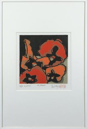 Fon Klement - Boardsnede, Les Fleurs - Ingelijst kopen? Bied vanaf 100!