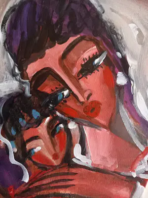 Hrasarkos - Moeder en Kind – Acrylverf schilderij - gesigneerd kopen? Bied vanaf 190!