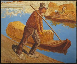 Cornelis Albert van Assendelft - Olieverf op doek, Hooischuit kopen? Bied vanaf 500!