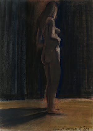 Chris Tonbreeker - Krijttekening, Naakt - Ingelijst kopen? Bied vanaf 35!