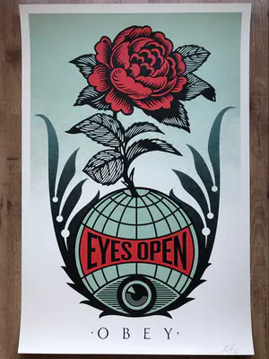 AcheterShepard Fairey - Eyes open? Enchérissez de 1!