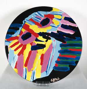 Karel Appel - (naar) - Bord Big Head uitgegeven door Reflex (incl. certificaat!) verkocht voor € 200!