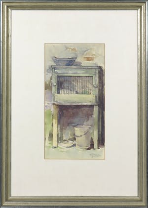 Willem Jansen - Aquarel, Konijnenhok kopen? Bied vanaf 1!