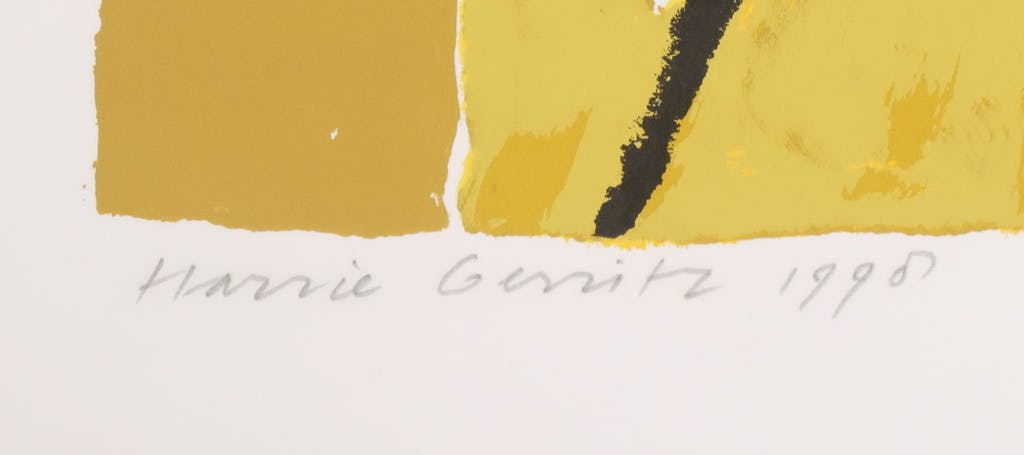 Harrie Gerritz - Harrie Gerritz: Zeefdruk, Z.T. Compositie met huis en bloemen kopen? Bied vanaf 35!