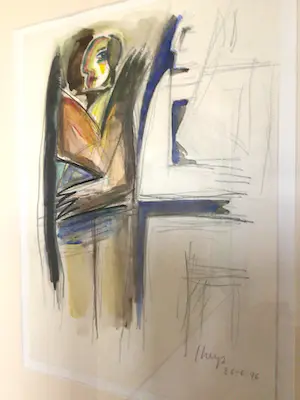 Yvan Theys - "Liefde" - 1976 - Gouache op papier - Ingelijst - PLUS zeefdruk (ook Theys) kopen? Bied vanaf 150!