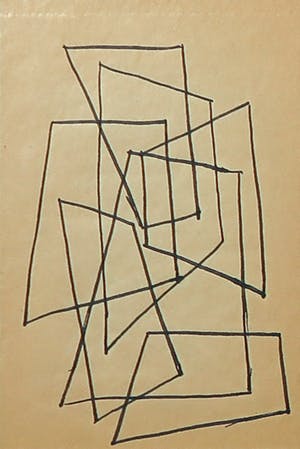 Siep van den Berg - Lot van drie inkttekeningen, Abstracte compositie - Ingelijst kopen? Bied vanaf 35!