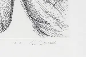 Roger Raveel - Hand met sigaret - Ets - H.C. - ingelijst - 1973 kopen? Bied vanaf 650!