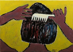 Martin van Wordragen - Olieverf op doek, Zich kammende dame - Ingelijst kopen? Bied vanaf 250!