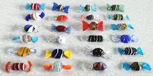 Seguso - 24x Murano Glas Snoepjes / Bonbons / Sweets - Vintage Kunst Venetië kopen? Bied vanaf 70!