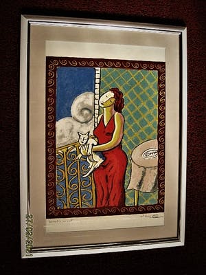 Jacques Tange - populair Rotterdams graficus - grote & gesigneerde Zeefdruk - "Domestic Animal" kopen? Bied vanaf 30!