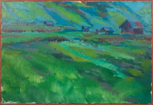 Dick van 't Wout - Olieverf op doek, Landschap I - Ingelijst kopen? Bied vanaf 100!