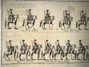 Johan Carl Krauss - Khevenhüller – Exercitium zu Pferd und zu Fuß, 2 kopergravures kaufen? Bieten Sie von 25!