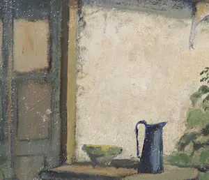 Niet of onleesbaar gesigneerd - Olieverf op doek, Achtererf van een boerderij - Ingelijst kopen? Bied vanaf 1!