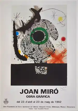Joan Miro - Kleurenoffset-litho OBRA GRAFICA uit 1982 (zeldzaam) vendu pour 75€ !