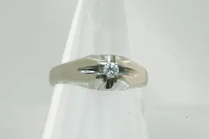 66- massief 14Kt wit gouden solitair ring briljant geslepen (H/vs) 0.10c diamant kopen? Bied vanaf 190!