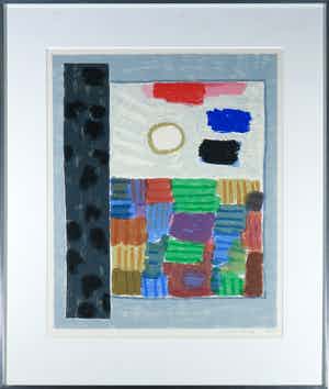 Harrie Gerritz - Zeefdruk, Zonder titel - Ingelijst verkocht voor € 50!